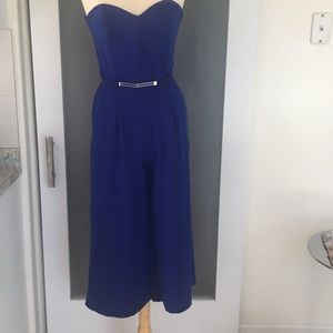 Royal blue strapless jumpsuit
